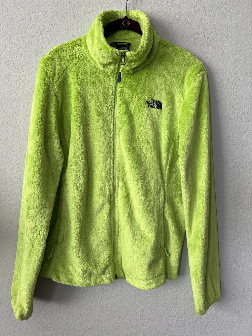 The North Face Lime Green Osito Fleece Jacket Full Zip Size Medium